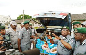 Customs intercepts 751 live ammunition concealed in a cassava flour