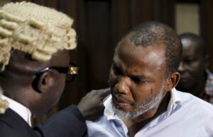 Nnamdi Kanu’s lawyers stage walkout, trial adjourned till Jan 19 Kanu in court