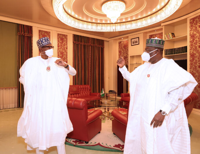 PRESIDENT BUHARI RECEIVES PRESIDENT OF THE SENATE DR AHMAD LAWAN 1