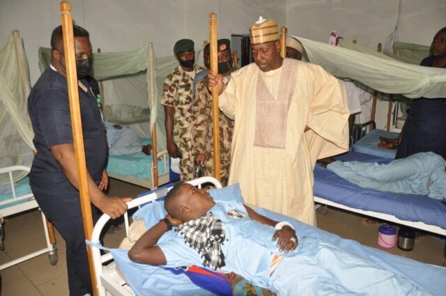 Zulum visits, gifts N5m to injured soldiers