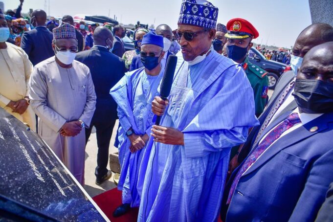 Buhari inaugurating projects in Kaduna Buhari in Kaduna