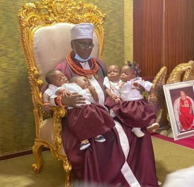 Oba of Benin names his quadruplets amid fun fare Oba of Benin