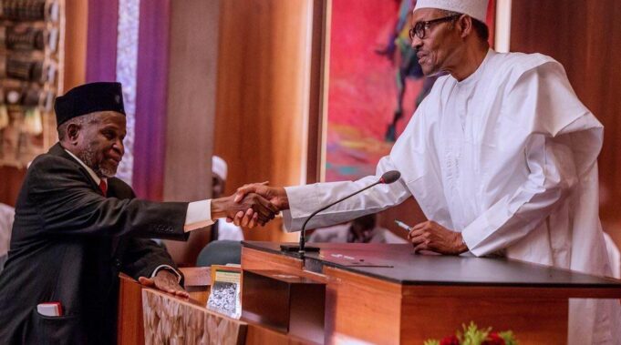 President Buhari and CJN Tanko National honour, Justice Muhammad, Buhari, President Buhari, CJN Tanko