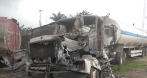 Fire razes trucks at EFCC exhibit dump in Port Harcourt Trucks