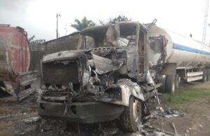 Fire razes trucks at EFCC exhibit dump in Port Harcourt Trucks