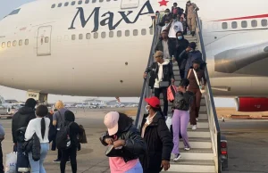 PHOTOS: First batch of Nigerians arrive Abuja from Romania