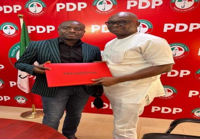 2023: Fayose picks PDP presidential nomination form PDP presidential nomination