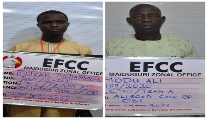 Arraigned fraudsters Borno, EFCC