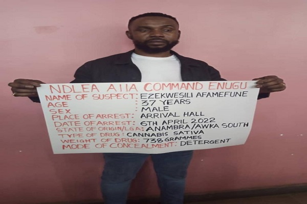 Arrested skunk dealer Enugu airport