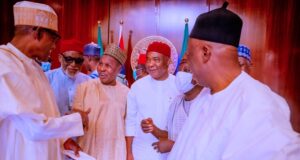Buhari meets APC governors in Abuja Governors