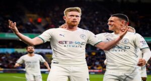 De Bruyne hit 4 goals as Man City thrash Wolves De Bruyne