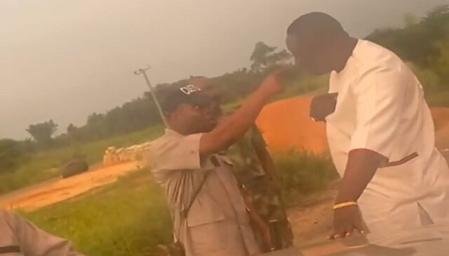 VIDEO: Customs officer slaps Governor Okowa’s aide Customs, Customs officer