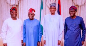 Tinubu visits Buhari, Osinbajo at Aso Rock Tinubu
