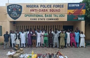 Police arrest 45 thugs, recover weapons, drugs in Kano Thugs