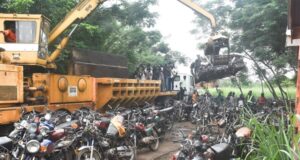 Ban: Lagos task force crushes 2,228 motorcycles Task force