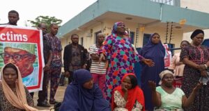 PHOTOS: Families of Kaduna train attack victims protest in Abuja Protest