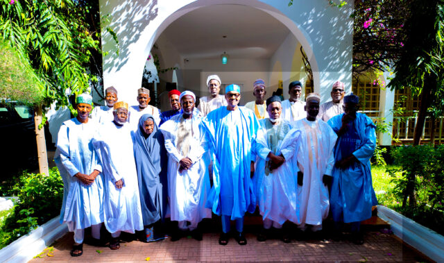 Buhari shares emotional moment with classmates