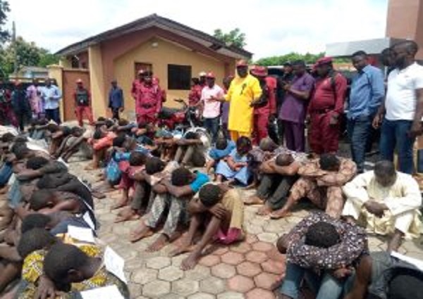 Suspected criminals arrested by Ondo Amotekun Suspected criminals