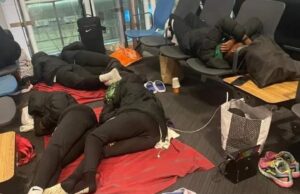 PHOTOS: Super Falconets sleep on chairs, floor at Turkish Airport Super Falconets