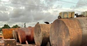 Police arrest 2 suspects for operating illegal petrol refining site Illegal petrol refining site