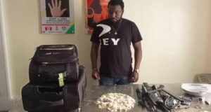VIDEO: Ex-footballer arrested at Lagos airport for cocaine trafficking Ex-footballer