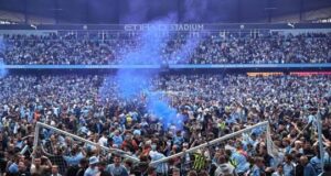 Man City fined £260,000 for EPL final day pitch invasion Pitch invasion