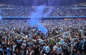 Man City fined £260,000 for EPL final day pitch invasion Pitch invasion