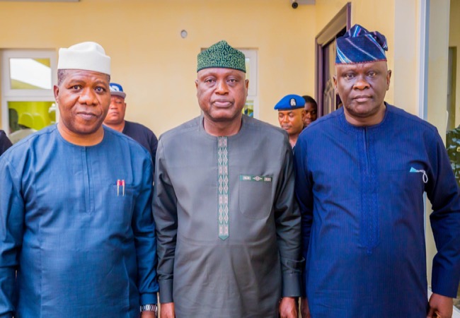 Ekiti State Governor, Oyebanji, Sen. Opeyemi Bamidele and Sen. Olubunmi Adetunmbi Ekiti