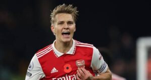 Odegaard double sends Arsenal 5 points clear on EPL table Odegaard