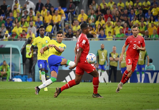Casemiro in Brazil match against Switzerland Casemiro