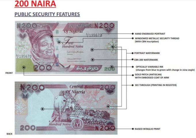 Security features of new naira notes