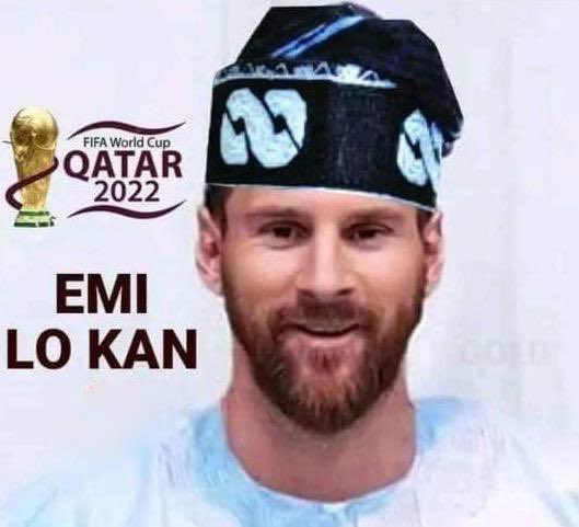 Edited picture of Lionel Messi Tinubu, Messi
