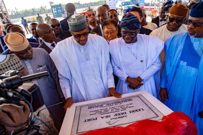 Buhari inaugurating Lekki Deep Sea Port Buhari