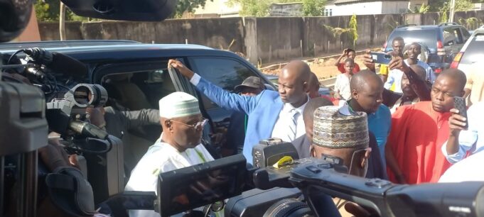 Atiku at his polling unit