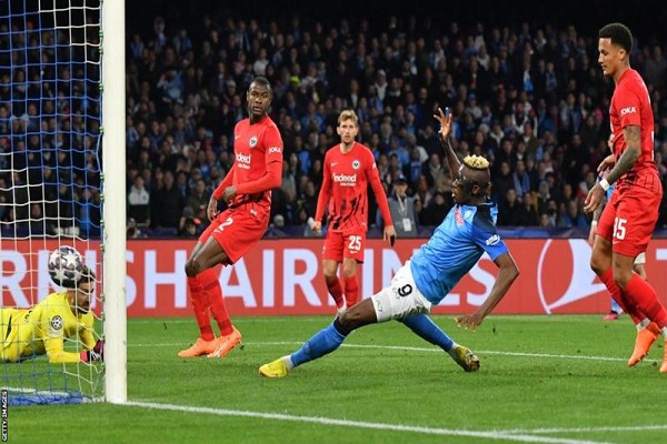 Osimhen in action for Napoli against Eintracht Frankfurt Napoli