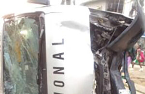 Children injured as school bus summersaults in Lagos