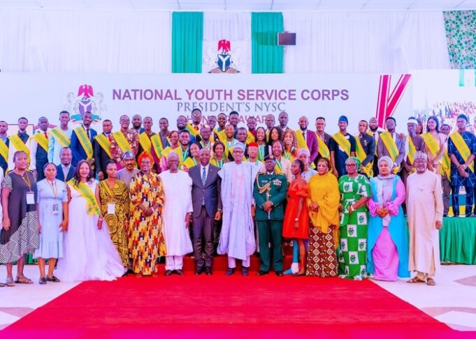 Buhari and others at NYSC 50th Anniversary Honours Award NYSC members