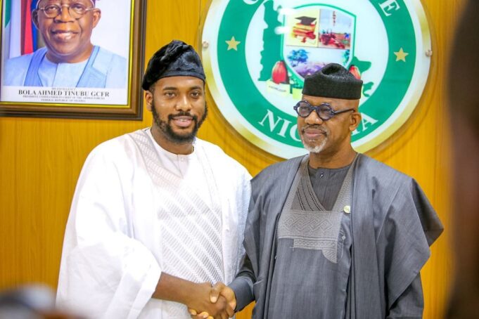 26-year-old Abdulrasheed Kashamu and Governor Abiodun Abdulrasheed Kashamu