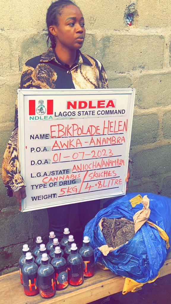 NDLEA arrests female lawyer for drug production NDLEA
