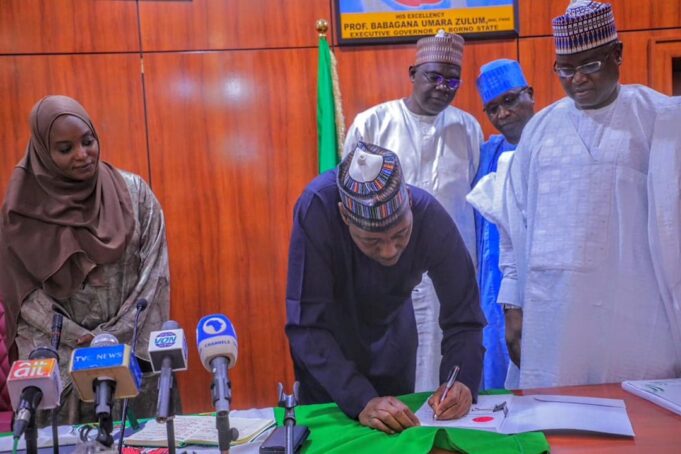 Governor Zulum signing bills into law Zulum