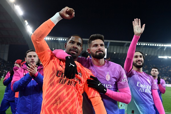 AC Milan and France goalkeeper, Mike Maignan AC Milan goalkeeper, Udinese