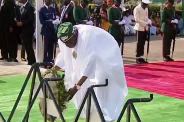 Tinubu performs wreath laying Tinubu