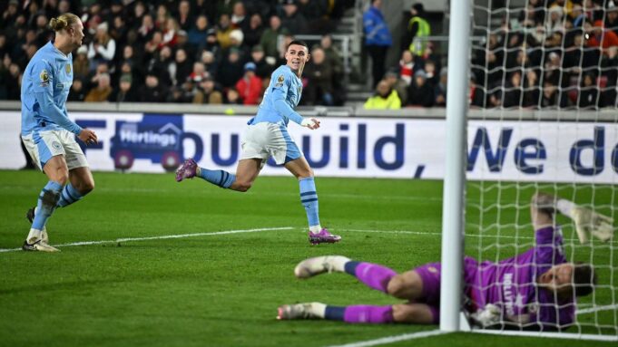 Foden scores for Man City against Brentford Foden