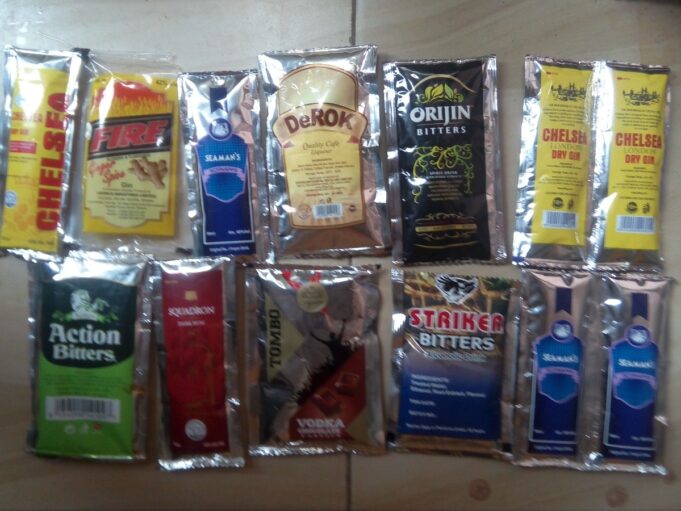 Sachets alcoholic drinks