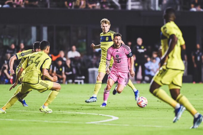 Messi at Inter Miami game in CONCACAF CONCACAF