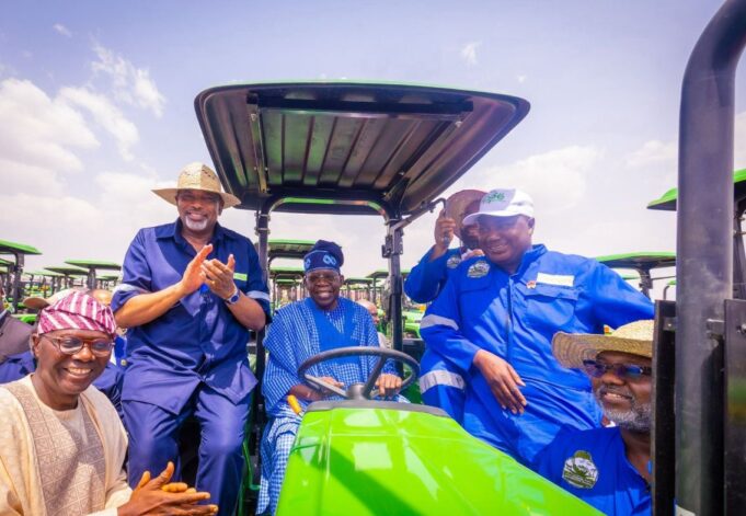 Tinubu unveils agricultural machinery in Niger State Tinubu