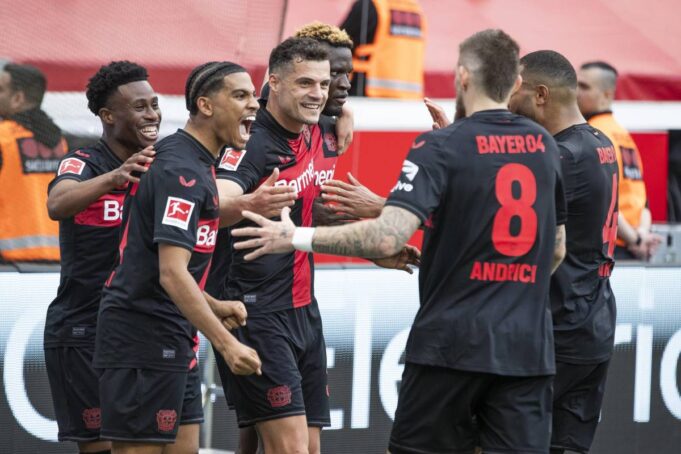 Bayer Leverkusen against Werder Bremen in Bundesliga Leverkusen