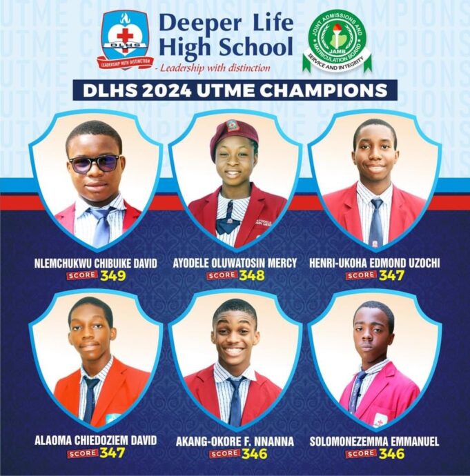 Deeper Life School students score above 300 in 2024 UTME Deeper Life School