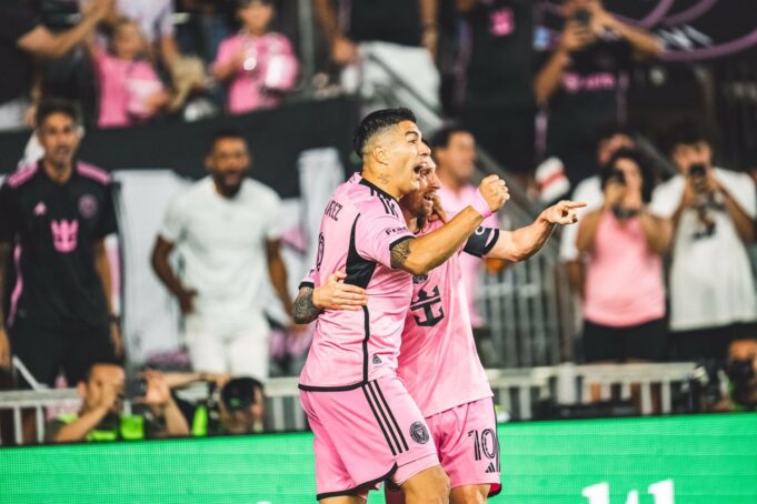 Messi and Suarez at Inter Miami game in MLS Assists