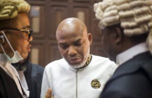 Nnamdi Kanu appeals conviction, challenges terrorism trial Lawyer, Courtroom, NMA, DSS, Court, Kanu